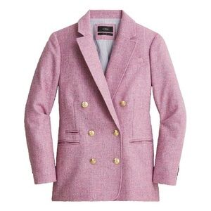 NWT J.Crew Bristol Blazer in Lilac Herringbone Wool Double-Breasted Jacket 4
